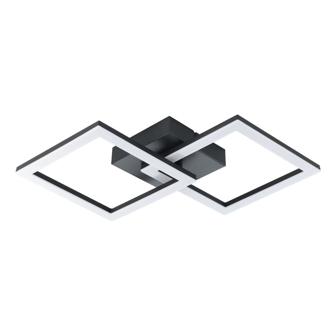 Freyza - Huerta 2 Light Black LED Flush Ceiling Light