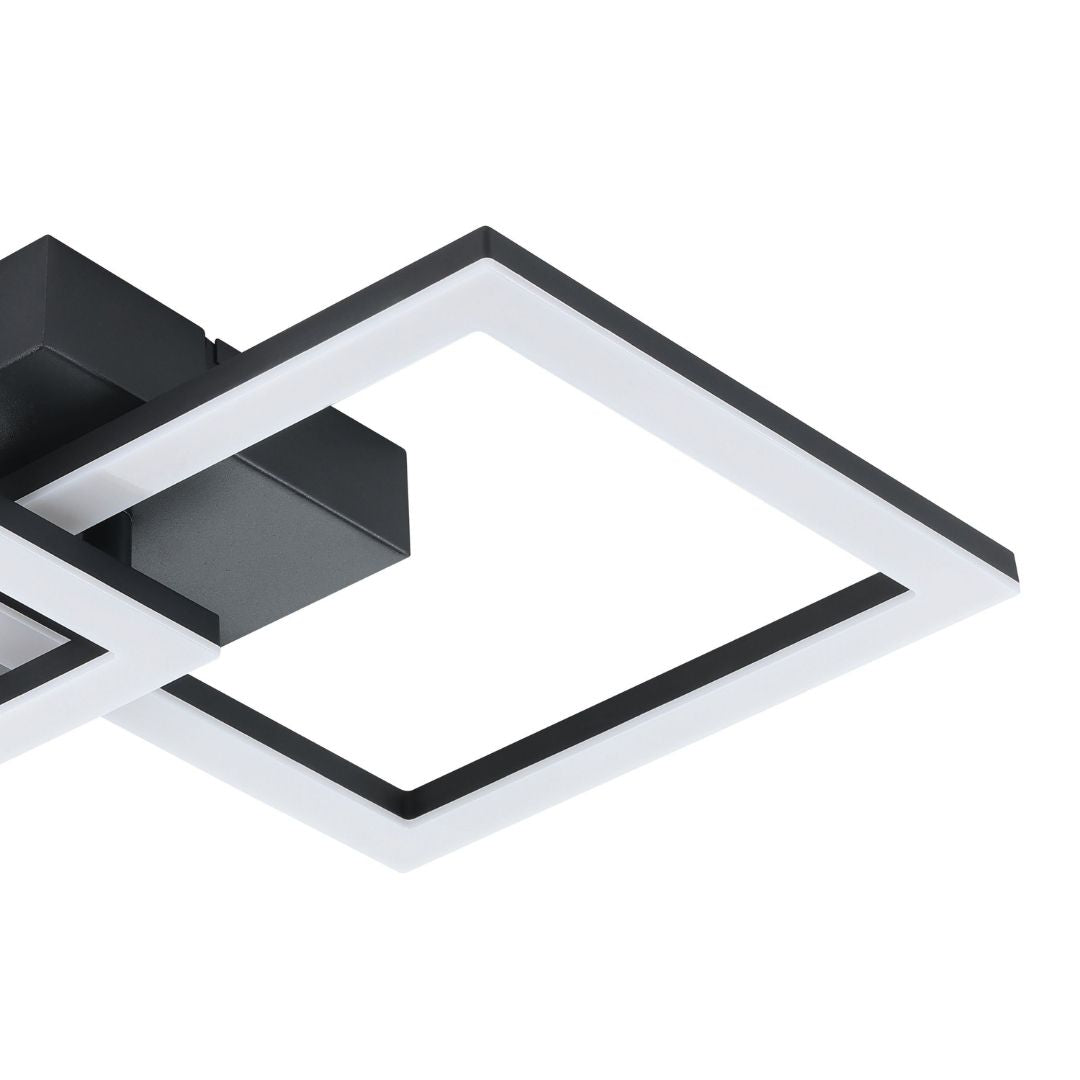 Freyza - Huerta 2 Light Black LED Flush Ceiling Light