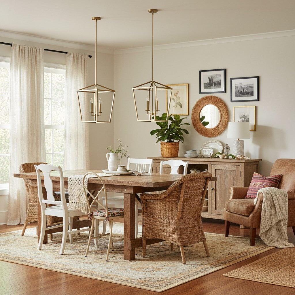 Freyza | Lodge Lantern Brass Pendant Light