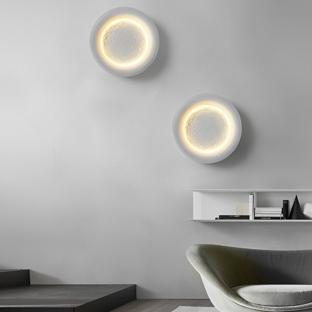 Freyza - LED Wall Sconce Light – Modern Nordic Moon Resin (28cm / 11in)