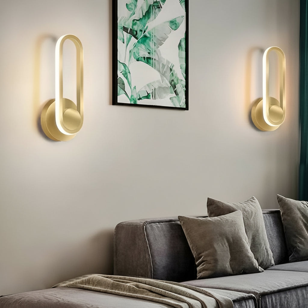Freyza - Modern 330° Rotatable LED Nordic Wall Lamp – Adjustable Rounded Rectangular Sconce (Gold/Black/White)