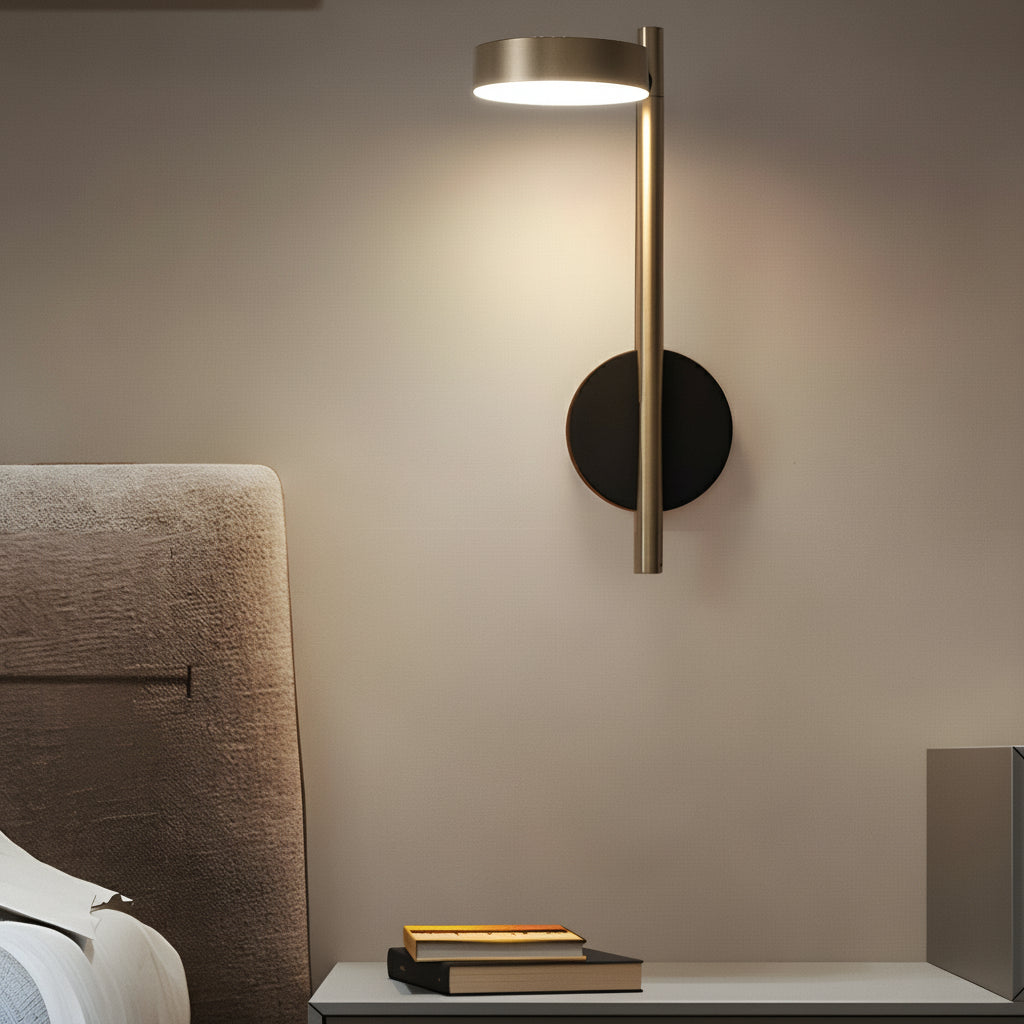 Freyza - Modern Nordic Adjustable LED Wall Sconce – 350° Rotatable Aluminum Reading Light - 12W, Black & Gold