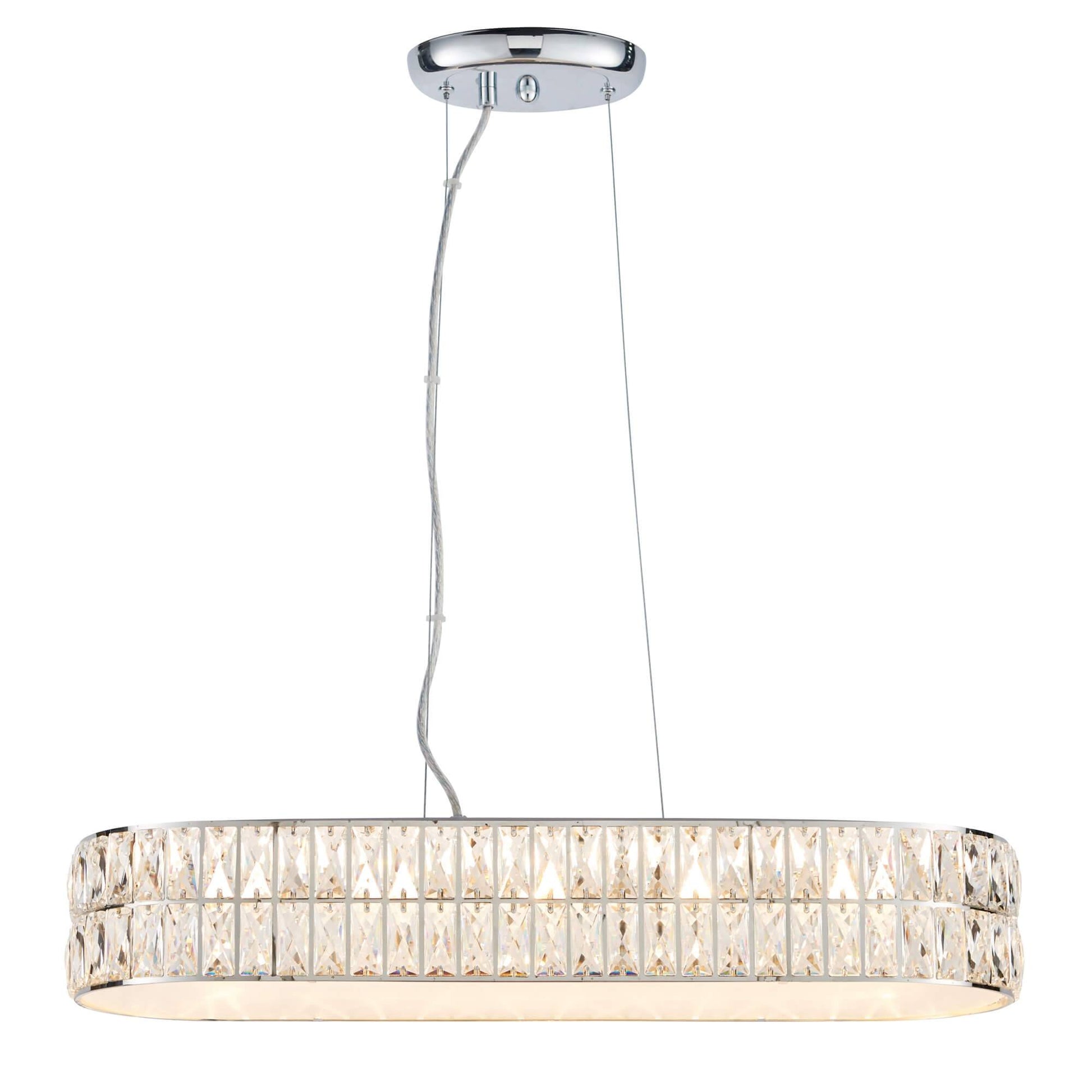 Luminara | Elegant Polished Chrome Crystal LED Pendant Light 8