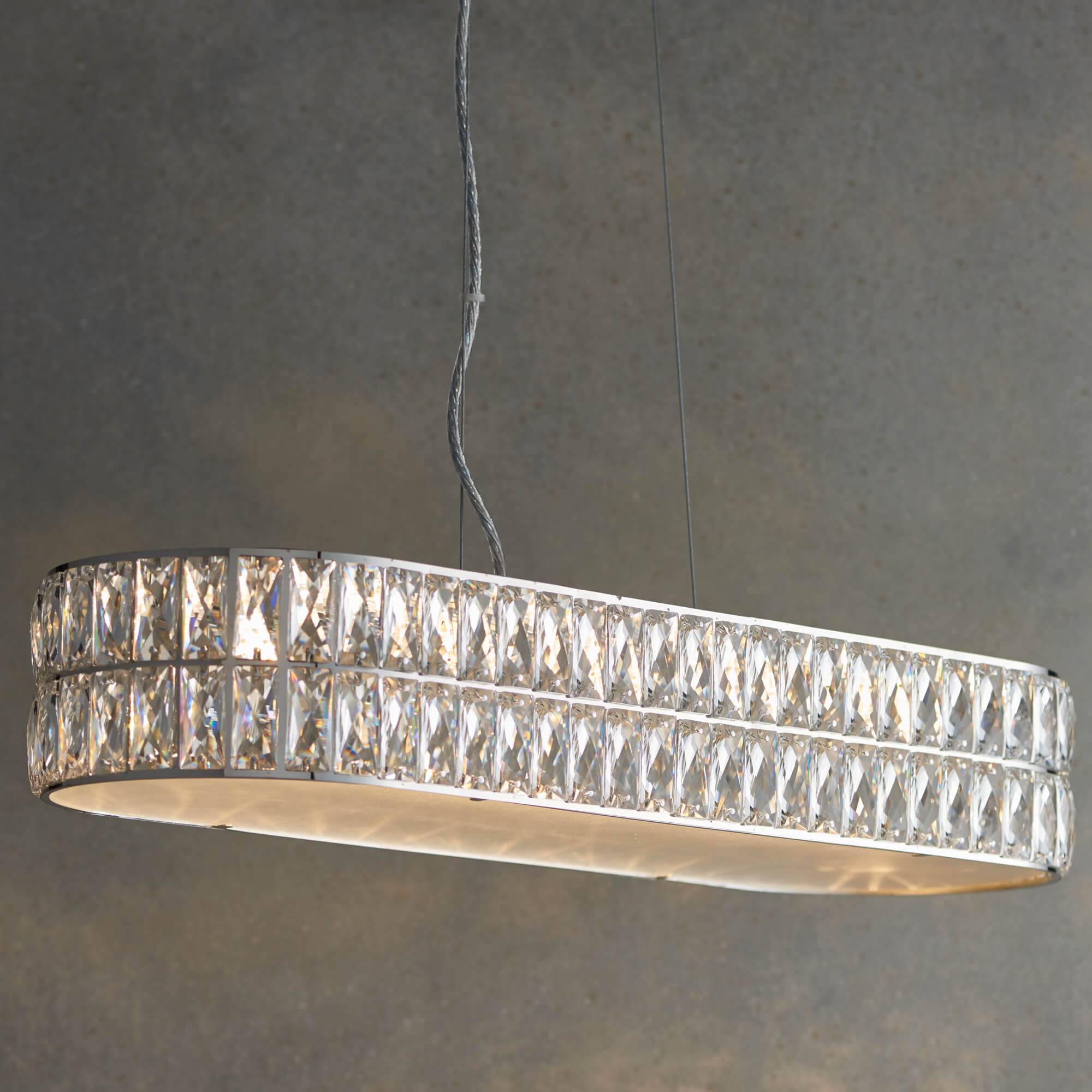 Luminara | Elegant Polished Chrome Crystal LED Pendant Light 2