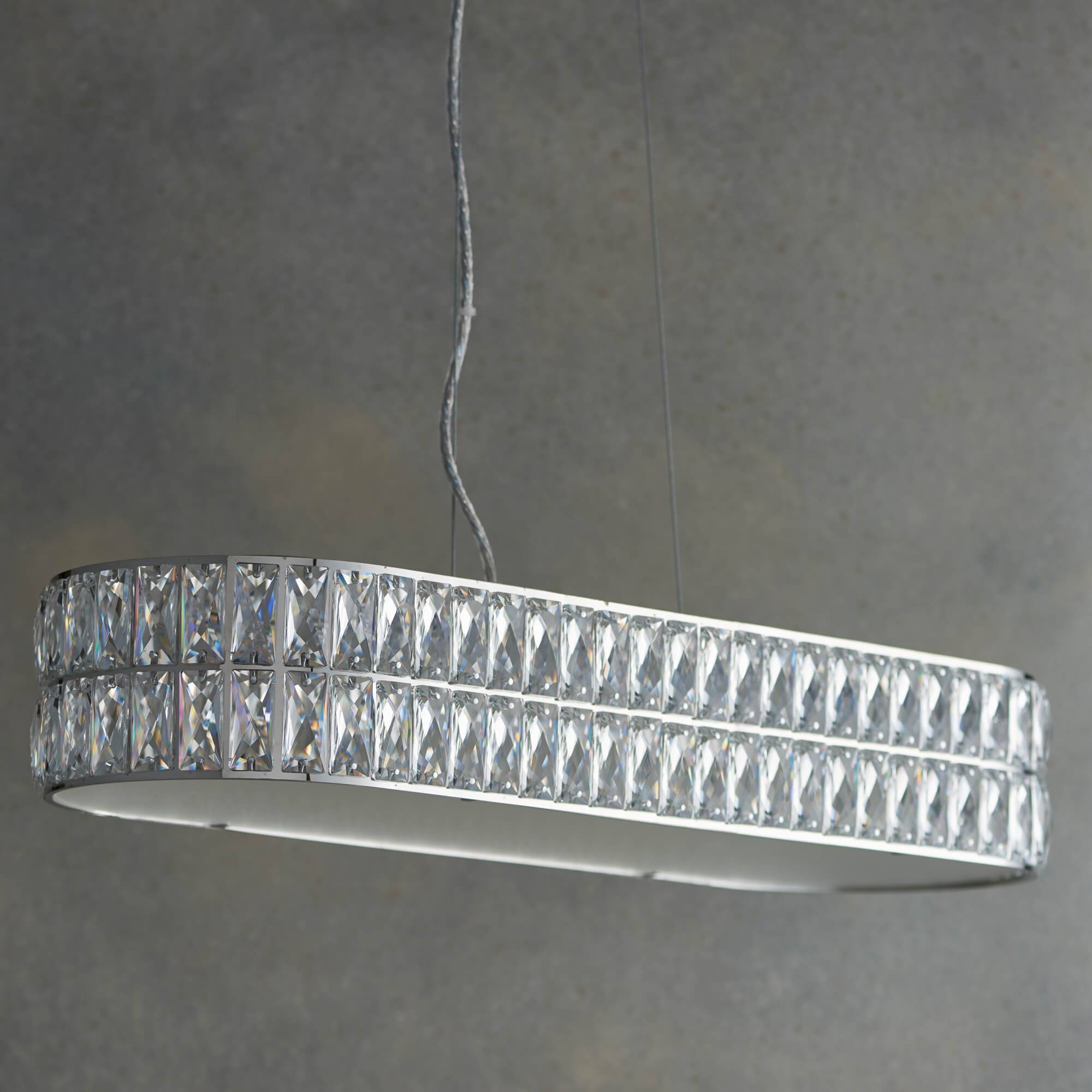 Luminara | Elegant Polished Chrome Crystal LED Pendant Light 3