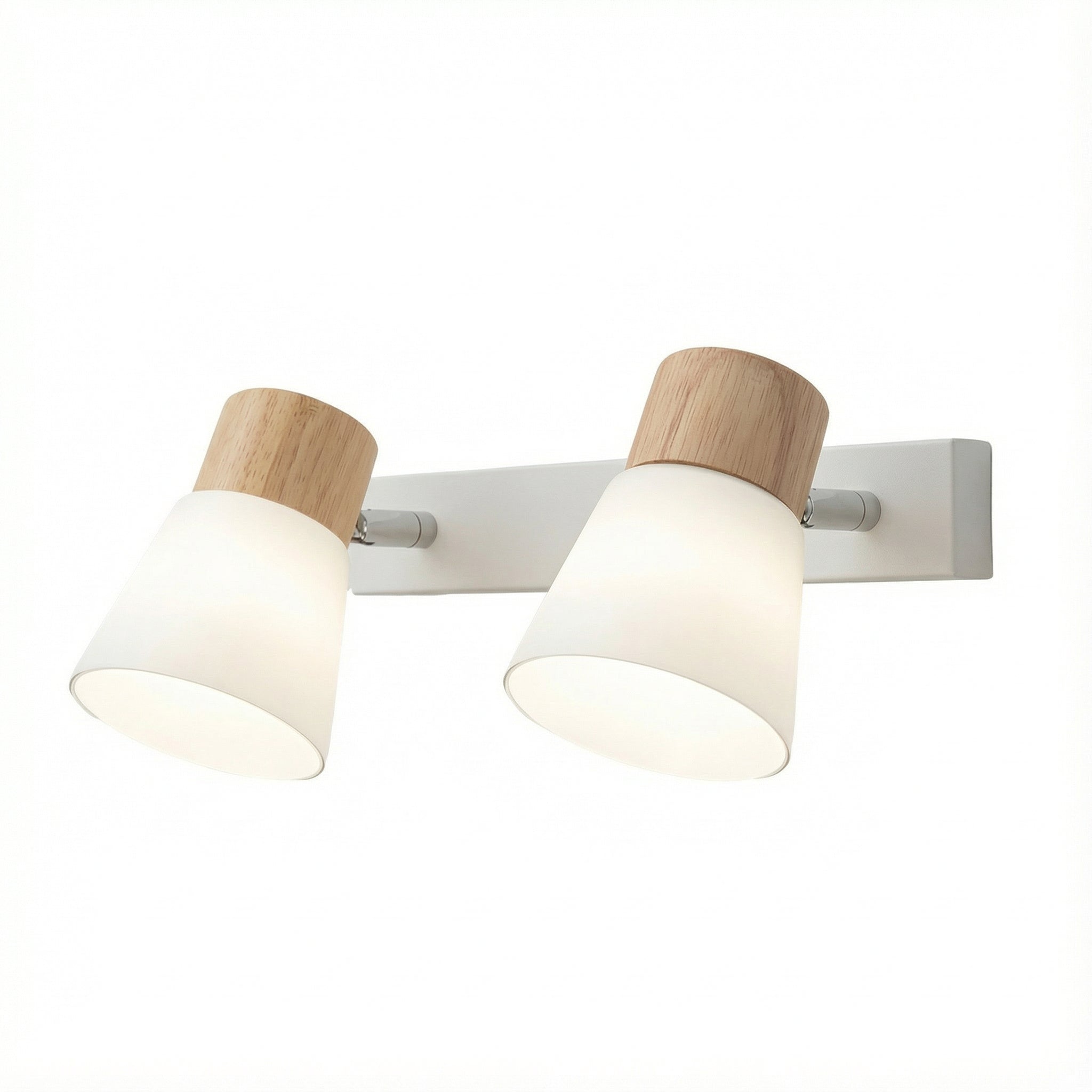 Freyza - Wall Sconce Rotatable Mid-Century Modern Cone Solid Wood Frosted Glass LED 12-30cm