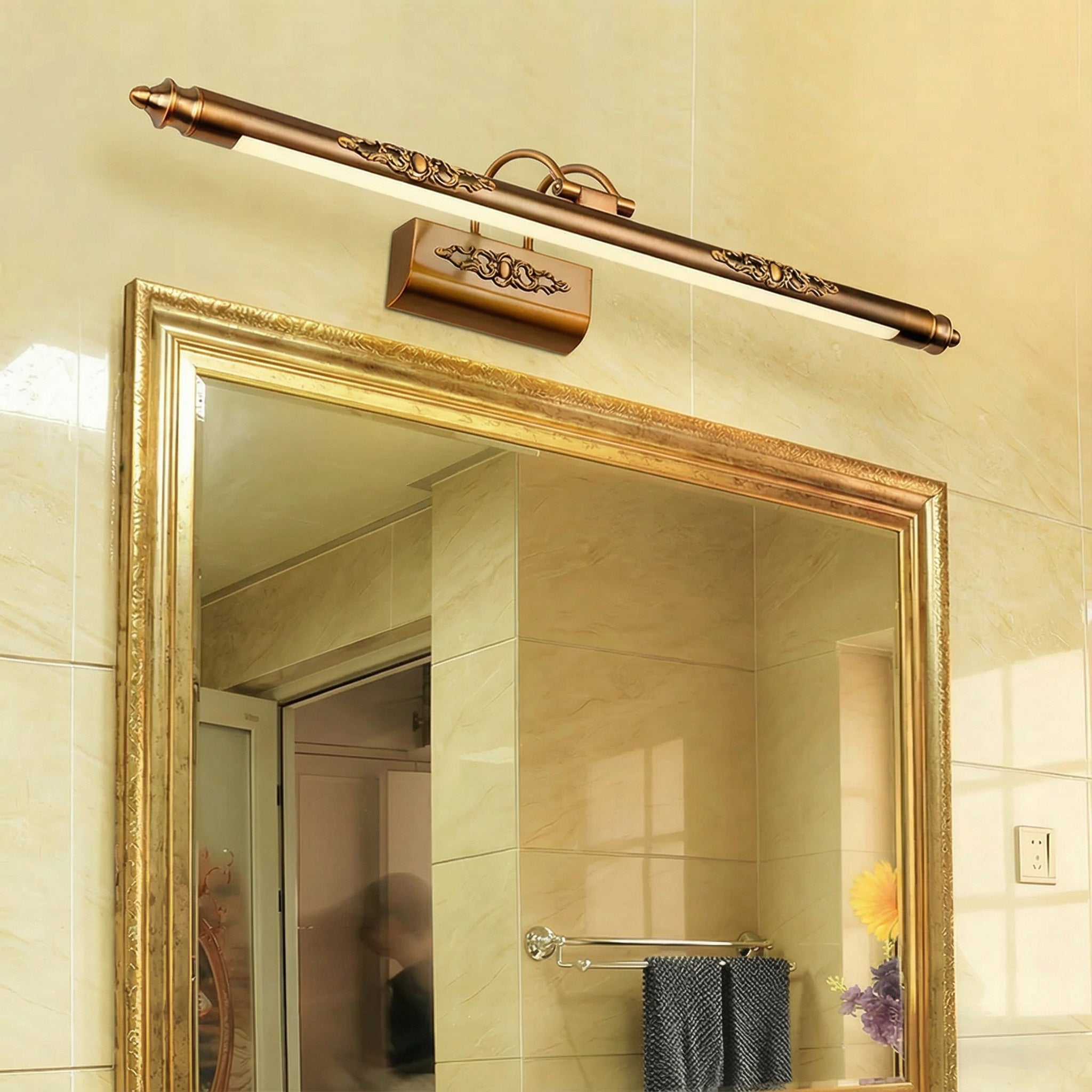 Freyza - LED Bathroom Vanity Light Industrial IP44 Waterproof Mirror Sconce Metal Wall Fixture 50-90cm