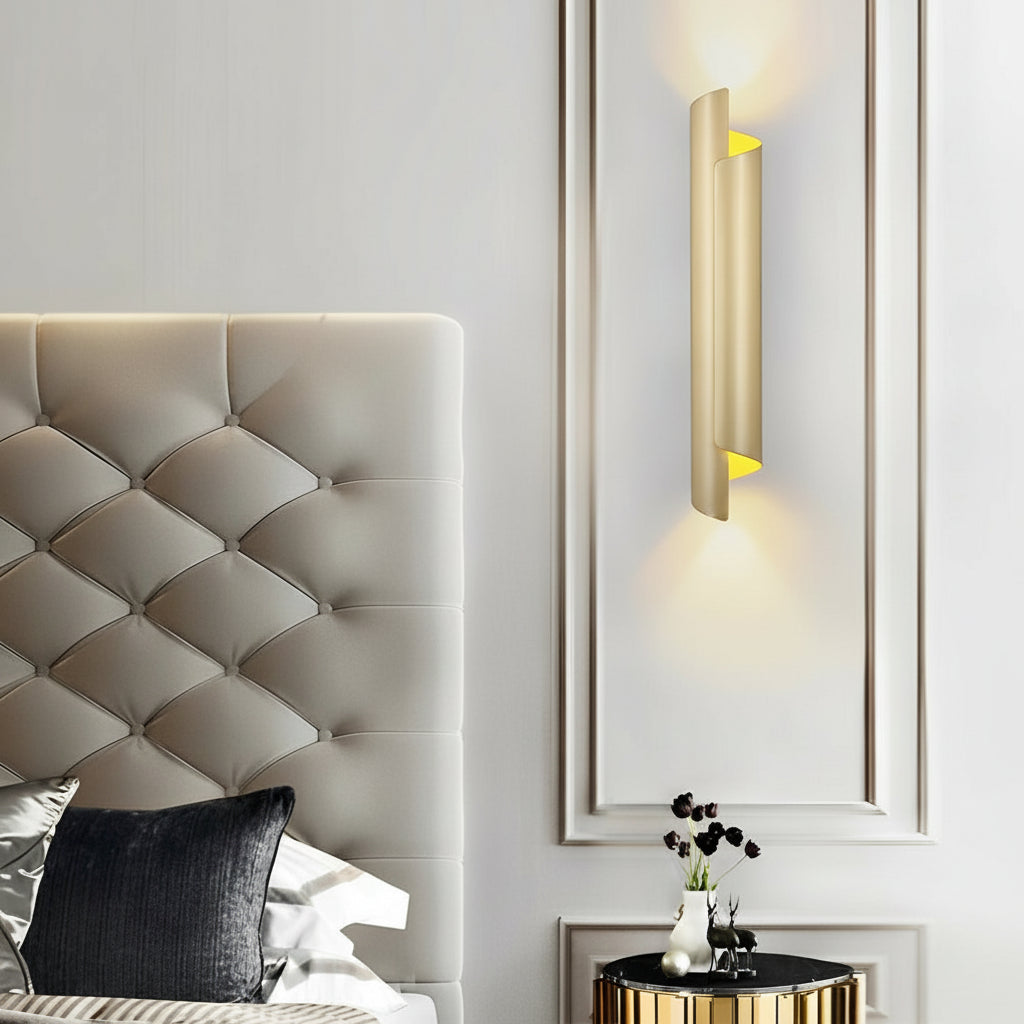 Freyza - Linear Wall Sconce Arc Metal LED 40cm / 16in Up Down Modern Bedside Light