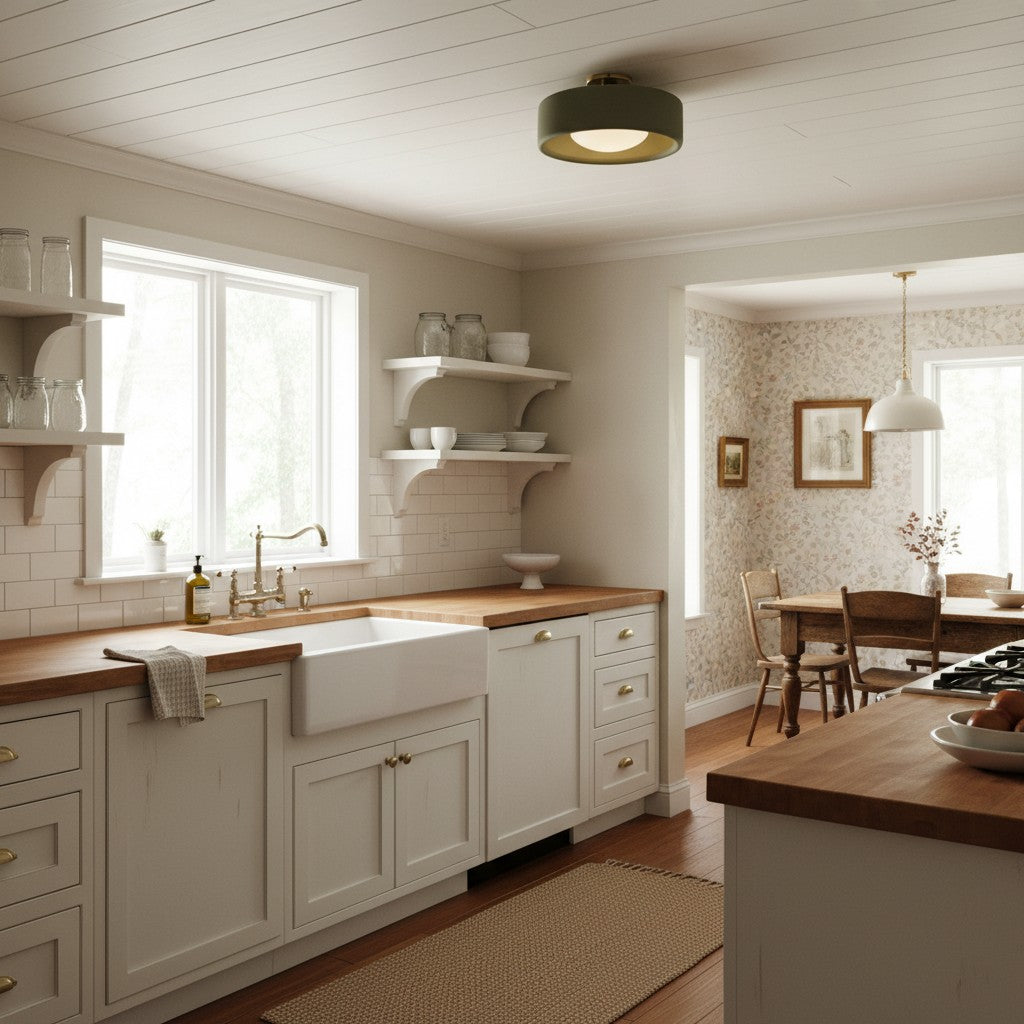 Freyza | Kiln Porcelain Drum Ceiling Light