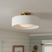 Freyza | Kiln Porcelain Drum Ceiling Light