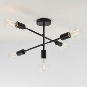 Freyza - Studio 5 Light Semi Flush Black Ceiling Light