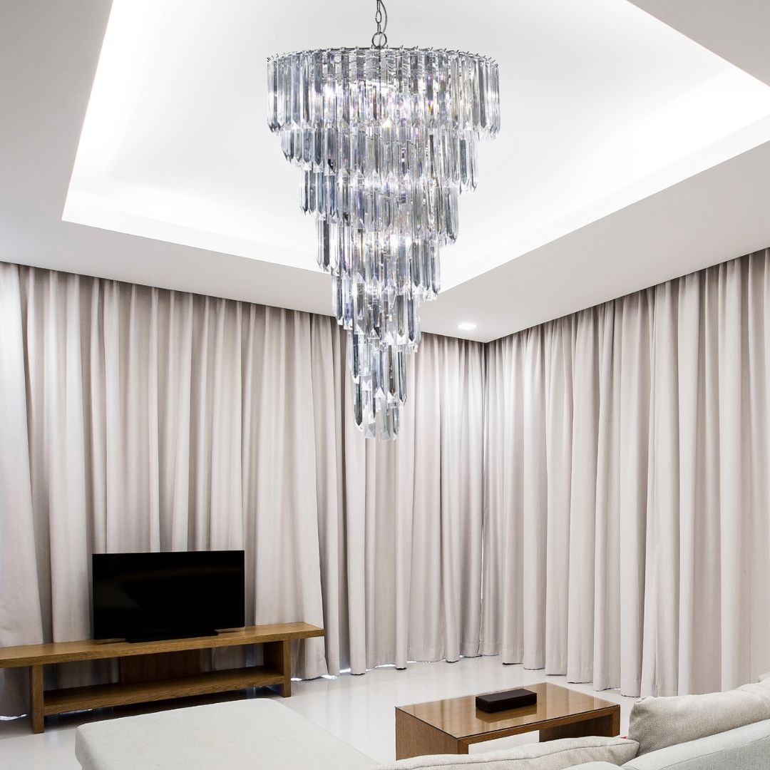 Freyza - Sigma 9 Light Chrome Chandelier Ceiling Light