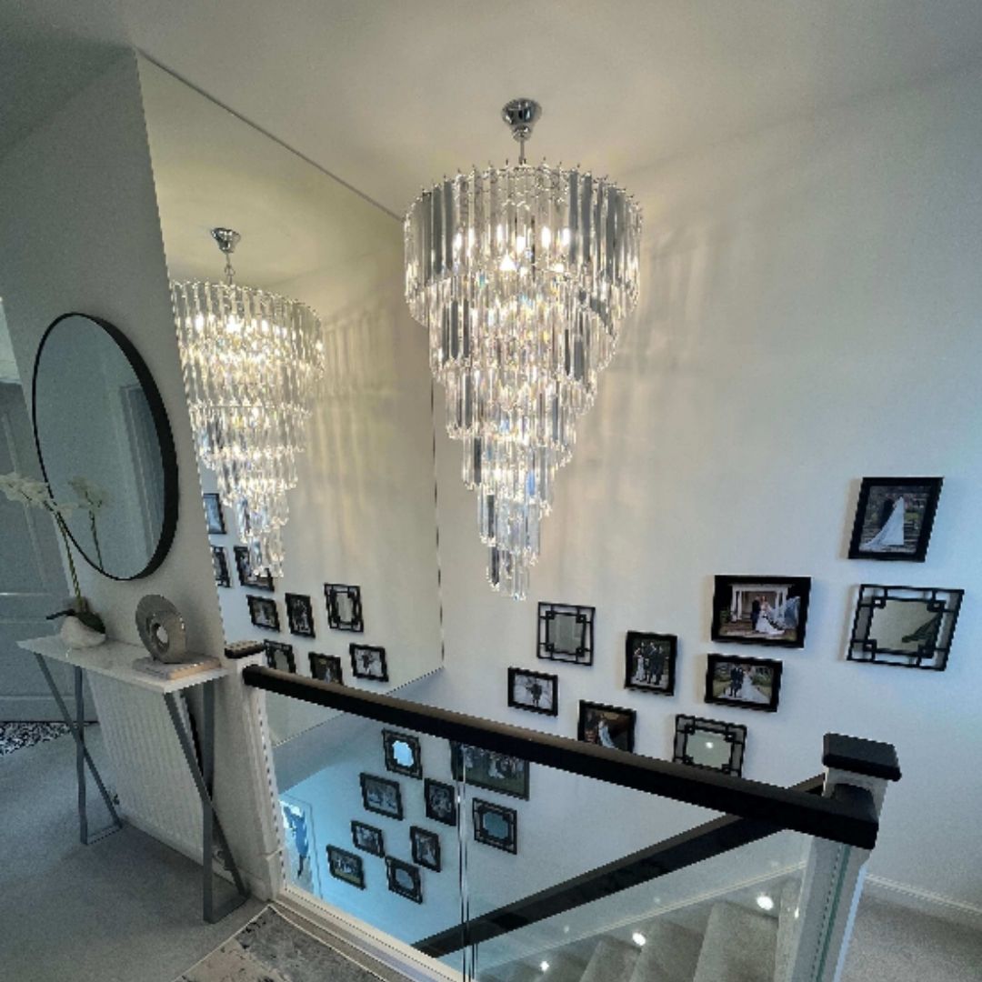Freyza - Sigma 9 Light Chrome Chandelier Ceiling Light