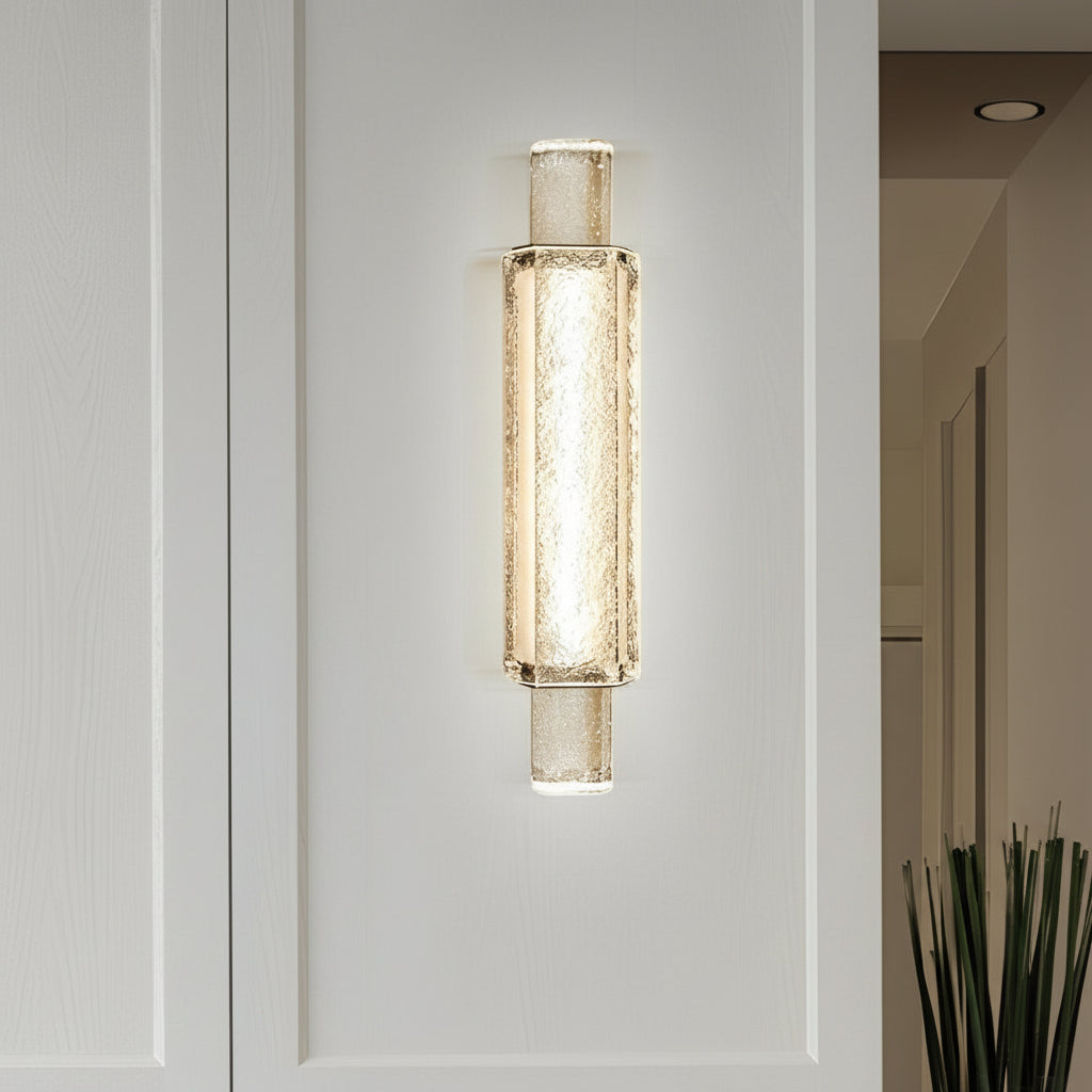 Freyza - LED Wall Sconce Light – Modern Minimalist Crystal Titanium Gold (Small / Large)