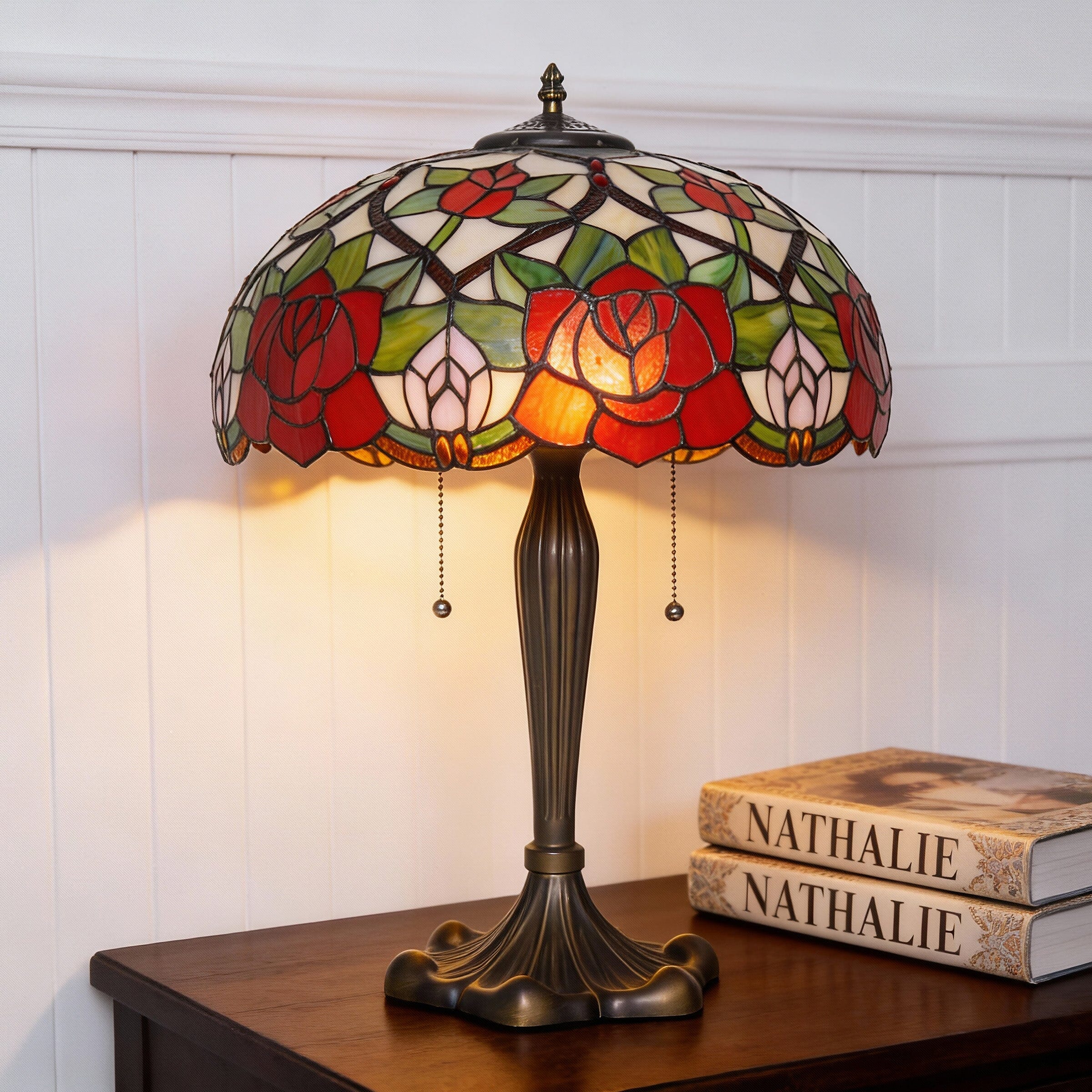 RoseGlass | Elegant Handcrafted Stained Glass Table Lamp 4