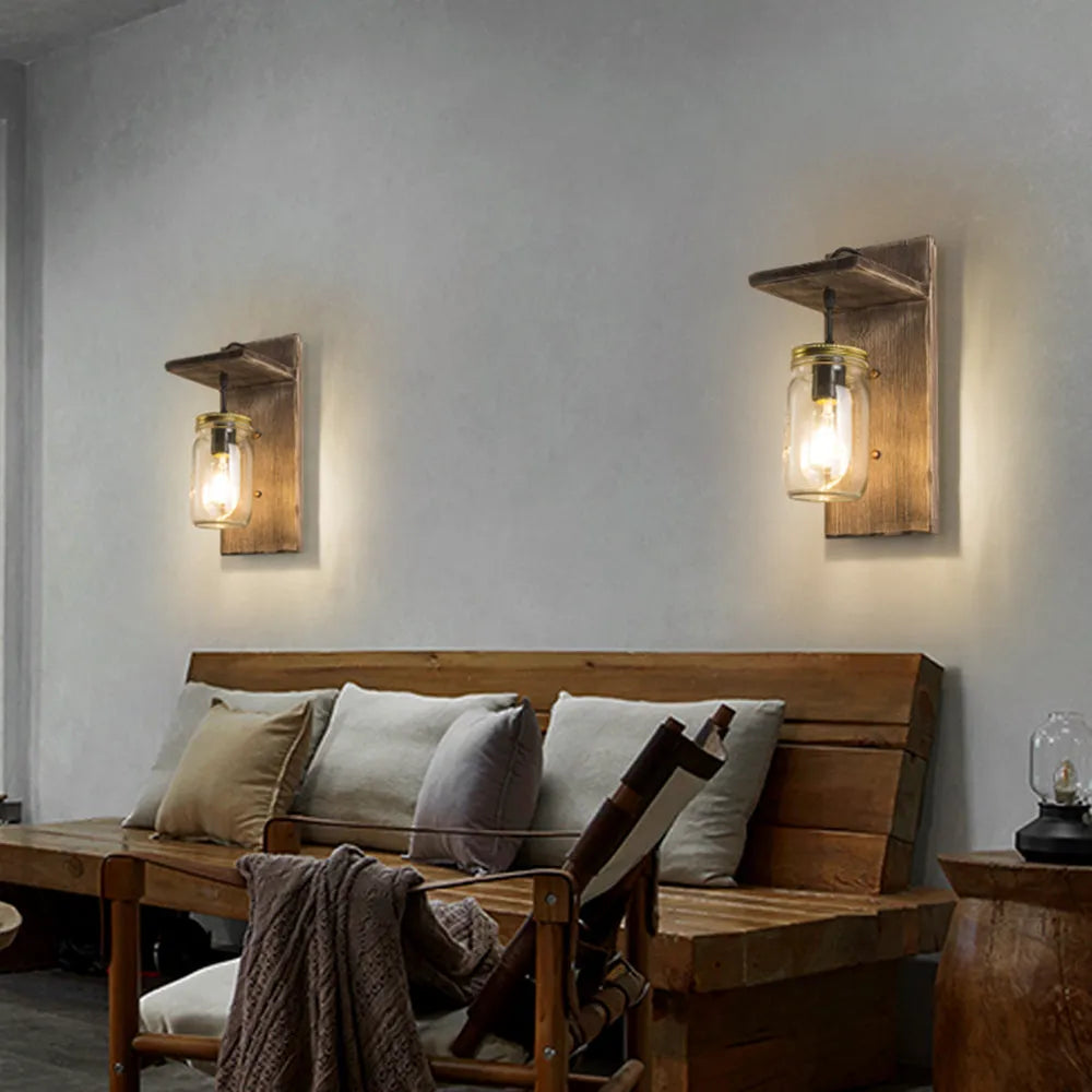 Freyza | Applique murale intérieure en bois – Chambre et salon vintage