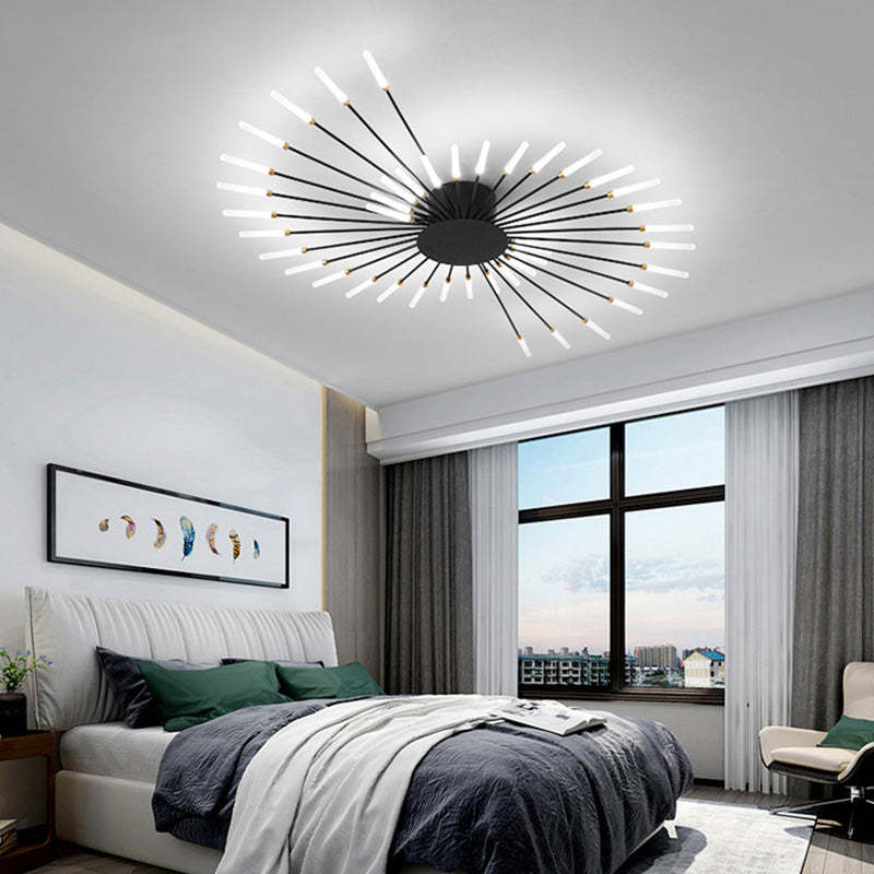 Freyza | Plafonnier affleurant Wesley noir et or – Chambre, couloir, cuisine