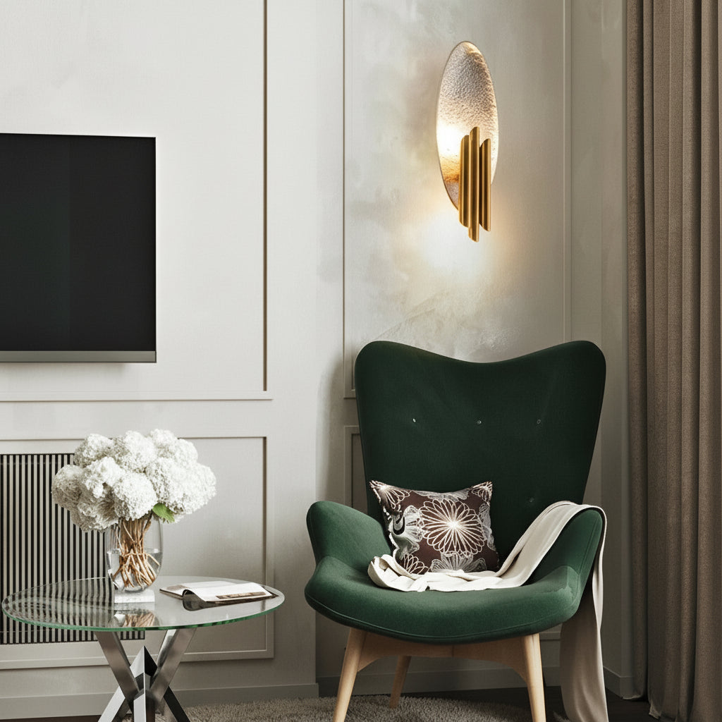Freyza - LED Wall Sconce Light – Modern Oval Iron Electroplated (45x17cm / 17.7x6.7in)