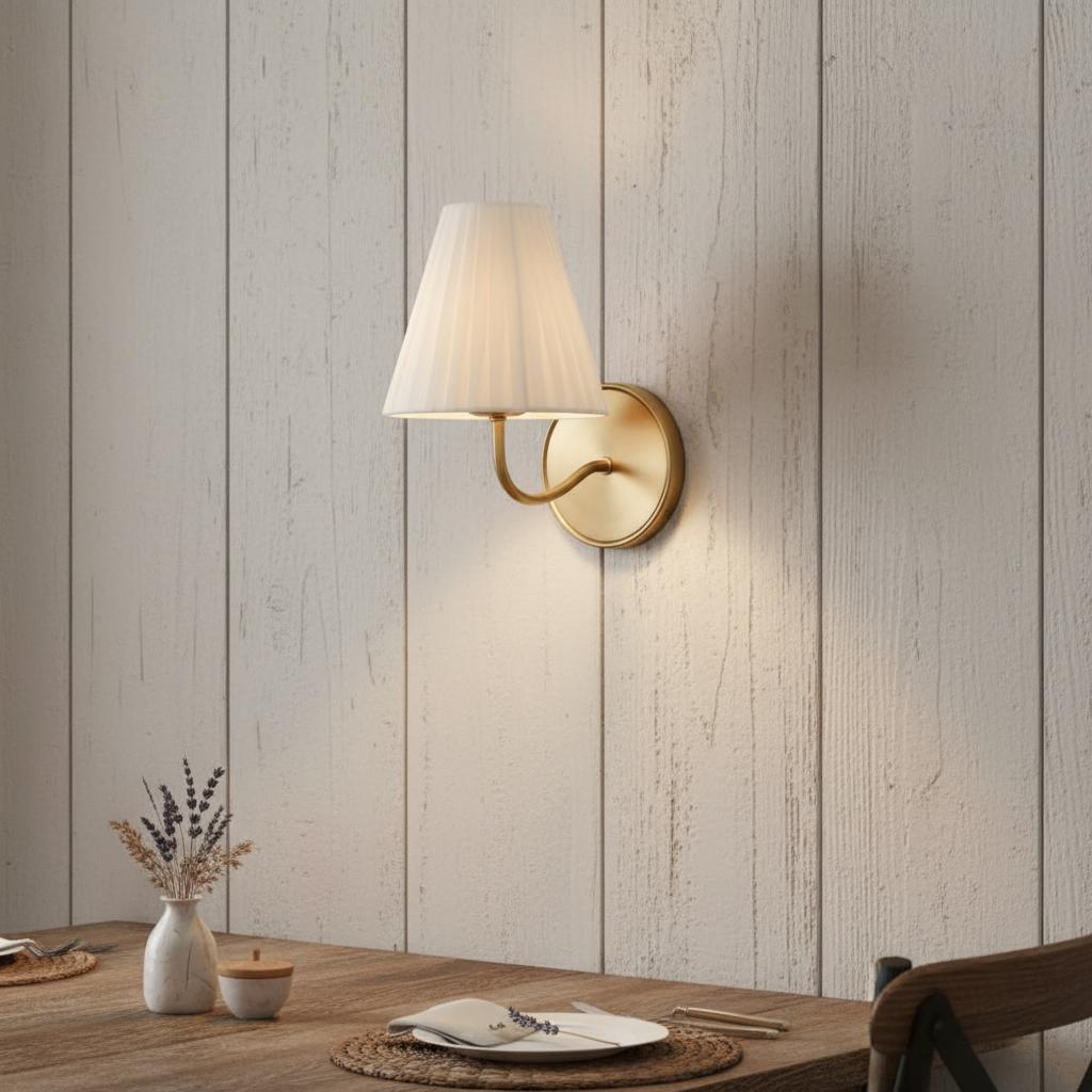 Freyza | Wandleuchte aus Leinenstoff – Schlafzimmer, Flur