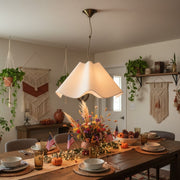 Freyza | Curve Modern Linen Pendant Light