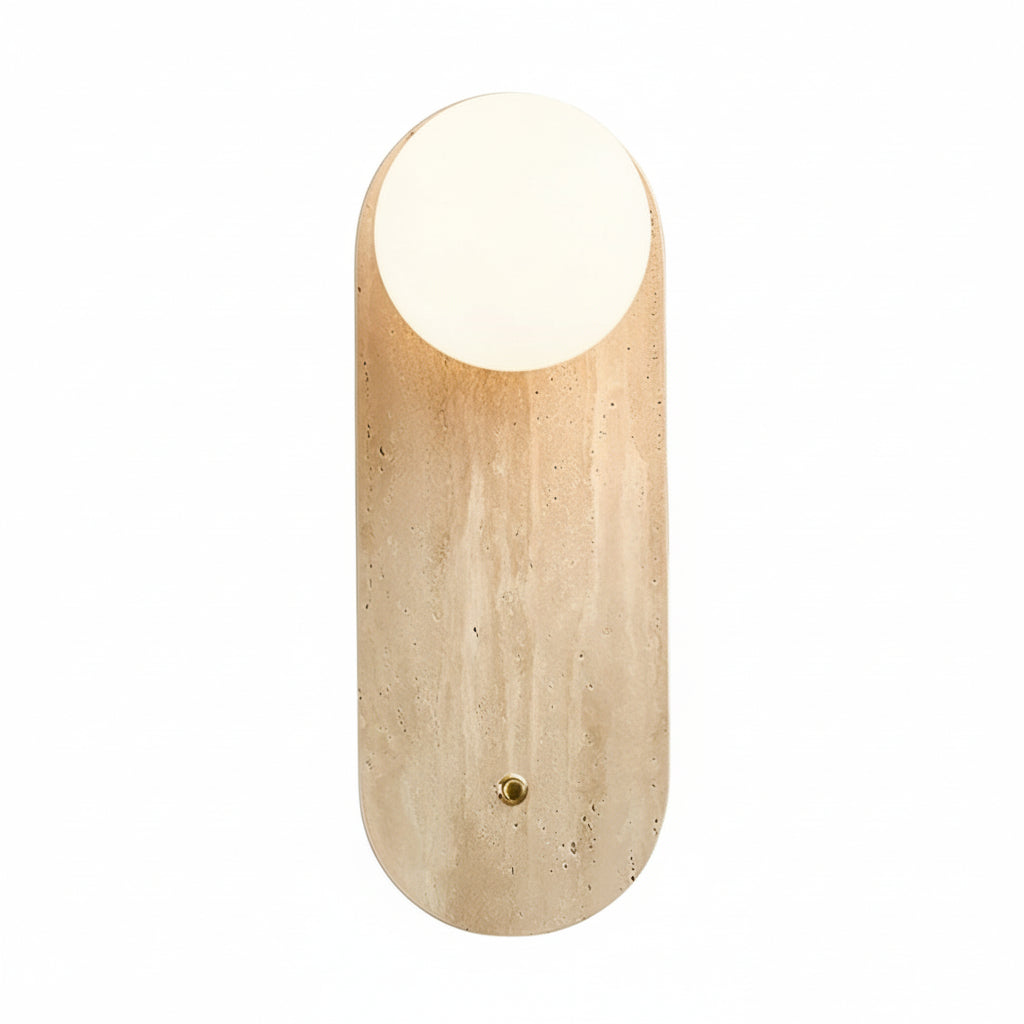 Freyza - Travertine Wall Sconce – Wabi-Sabi Yellow Natural Stone G9 LED (12-20cm)