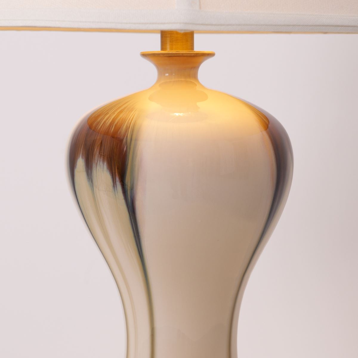 Ceramica | Elegant Black Gold Gradient Vase Table Lamp 9
