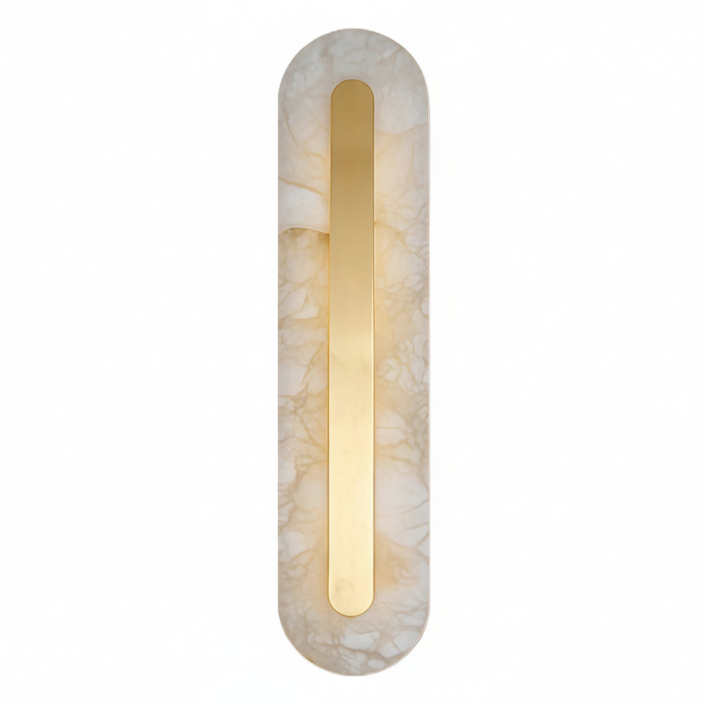 Freyza - LED Wall Sconce Light – Round Square Cloud Stone Brass Gold (30-50cm / 11.8-19.7in)