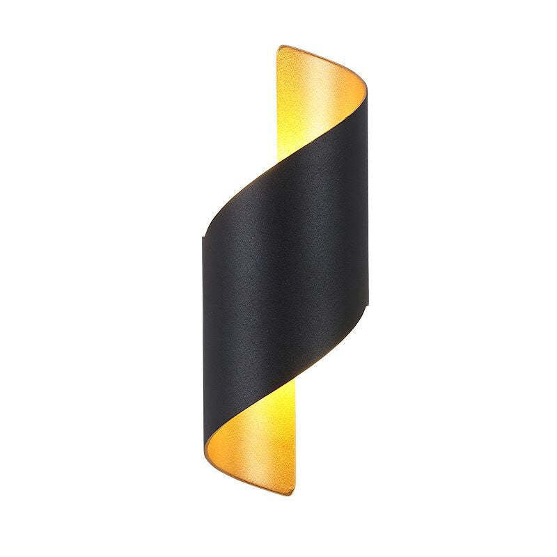 Freyza | Travin Modern Conch Black Gold Indoor Wall Light – Modern Bedroom Living Room