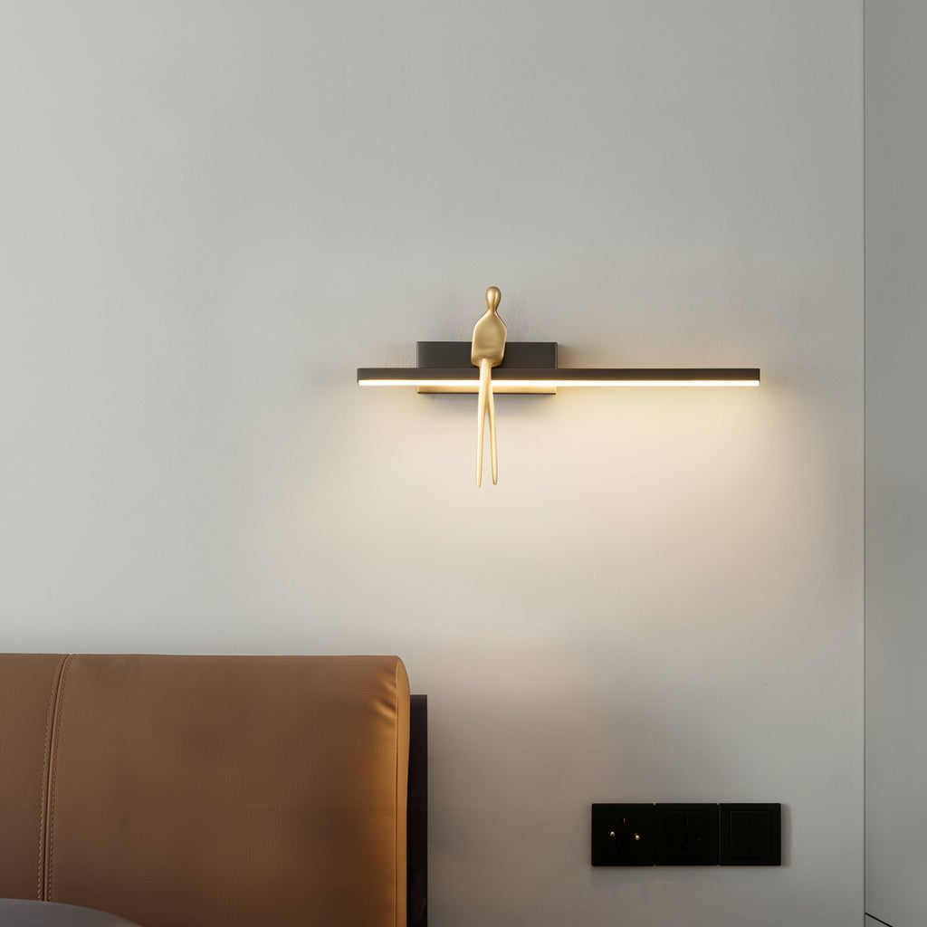 Freyza - LED Wall Sconce Light – Italian Creative Gold Man Copper Art (31x17cm / 12.2x6.7in)