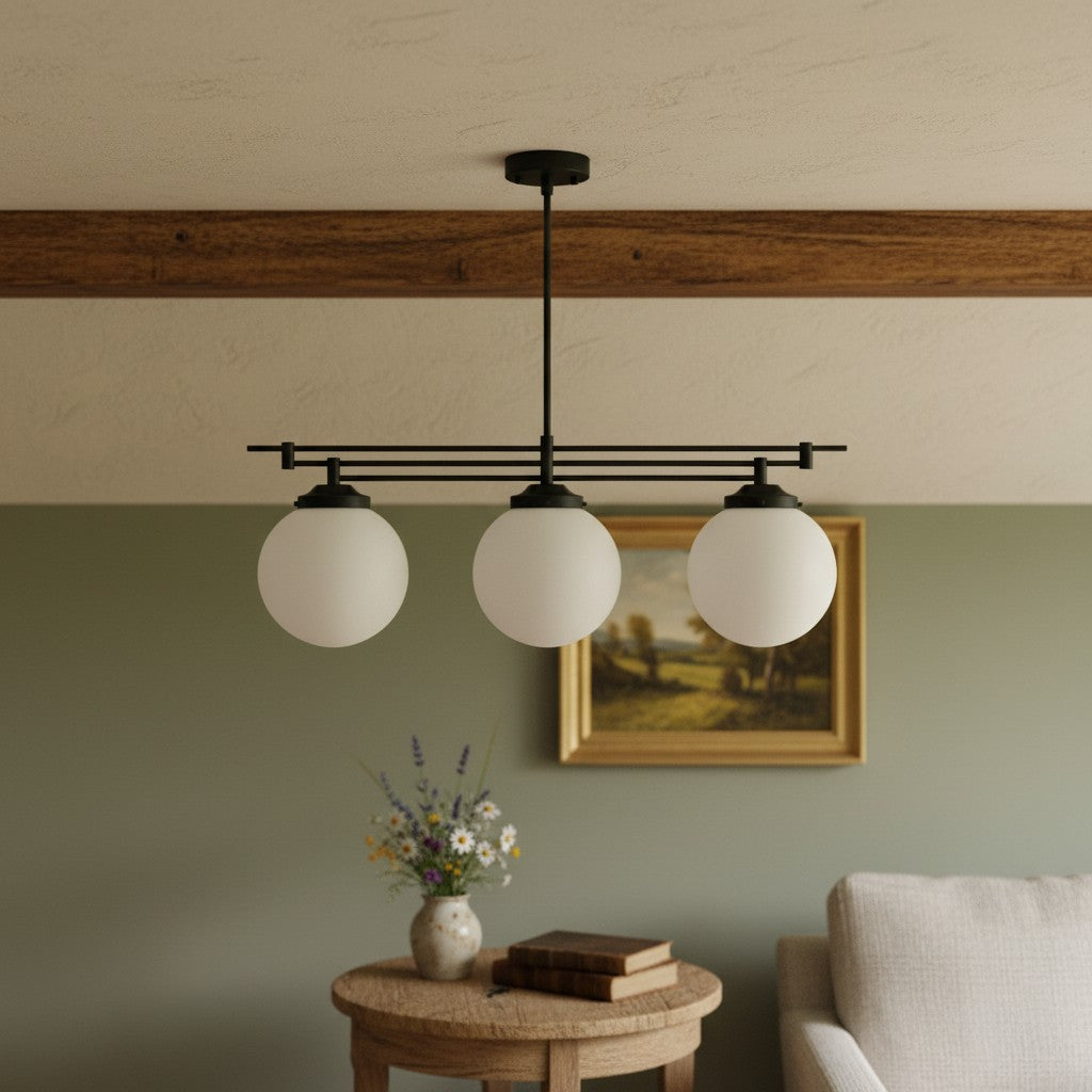 Freyza | Brass Globe Pendant Light – Kitchen Island