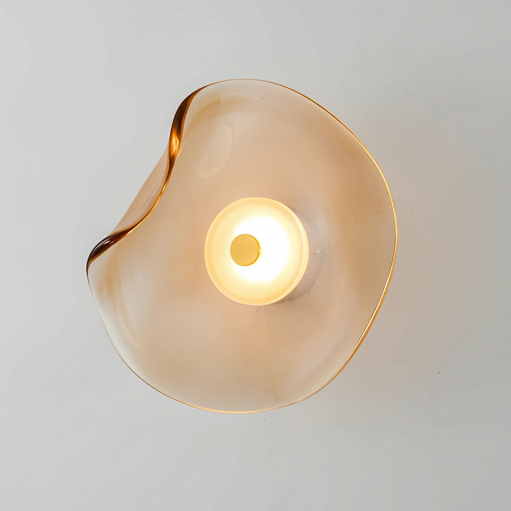 Freyza - Glass Wall Sconce – Irregular Round Brown Smoke Gray Purple LED (25cm)