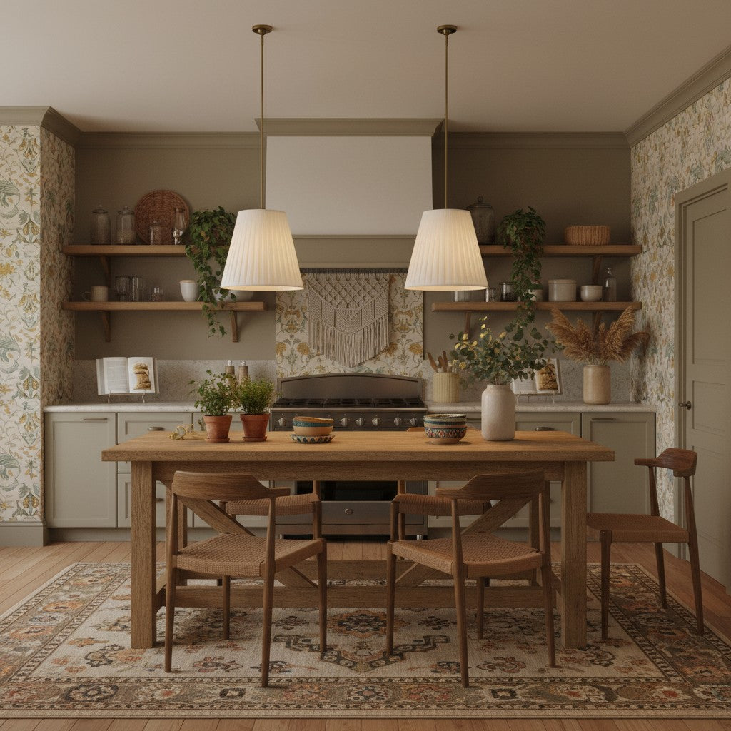 Freyza | Grace Fabric  Pleated Shade Pendant Light