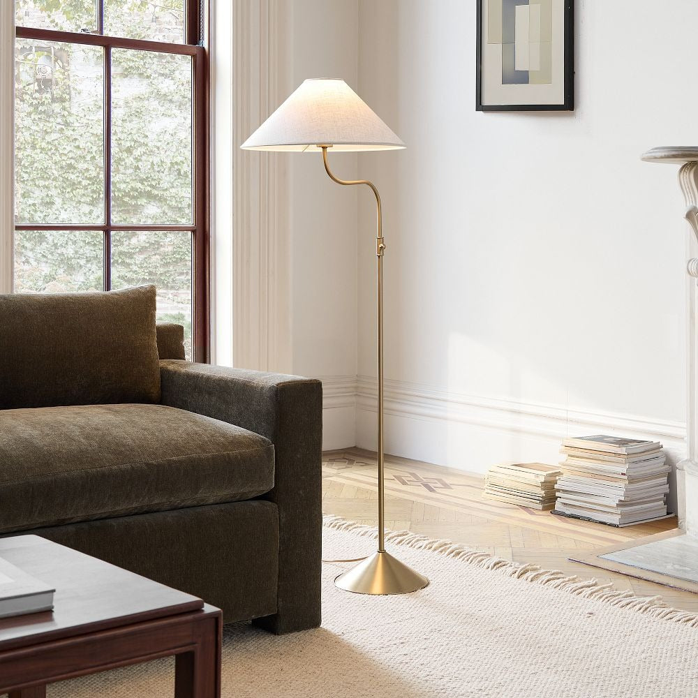 Freyza | Linen Floor Lamp – Contemporary Living Room Bedroom
