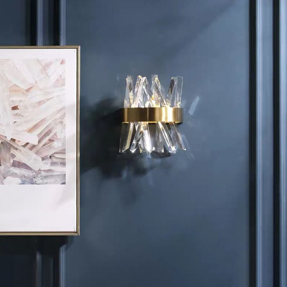 Freyza | Applique murale d’intérieur en cristal doré – chambre et salon