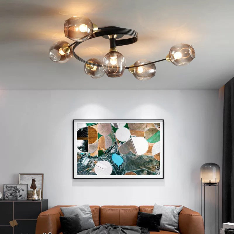 Freyza | Plafonnier encastré noir et doré – chambre, couloir, cuisine