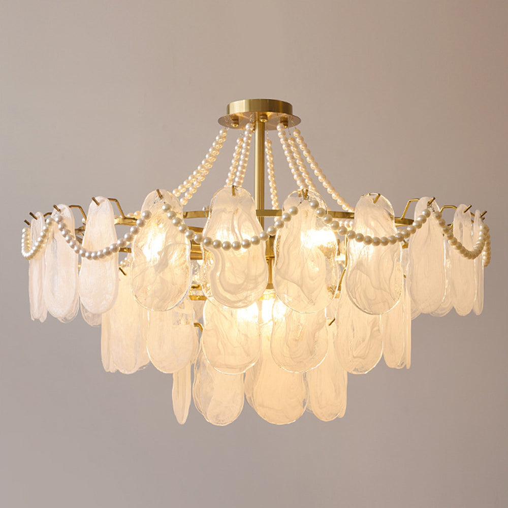 Freyza | Lustre en verre blanc – Salle à manger Salon
