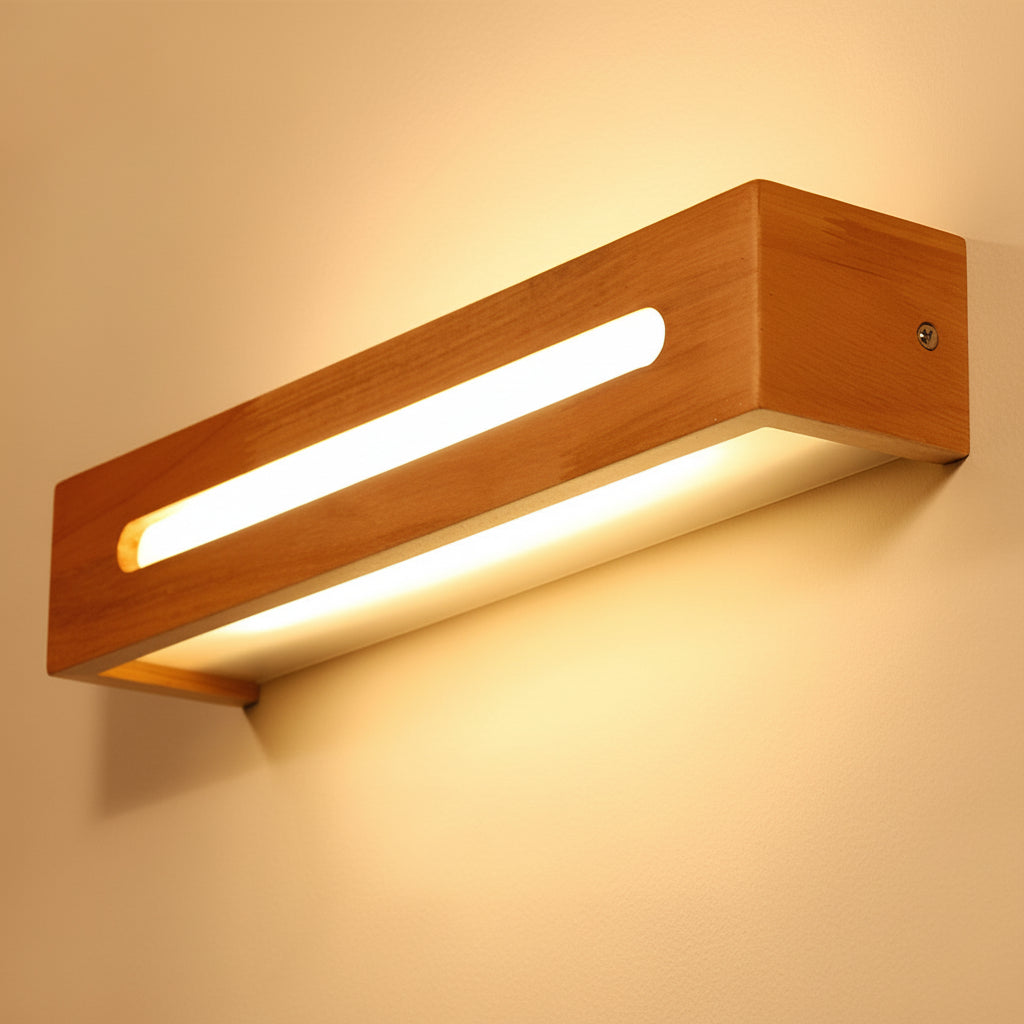 Freyza - Modern Nordic Waterproof Wood LED Wall Sconce – IP65 Outdoor Rectangular Wall Lamp
