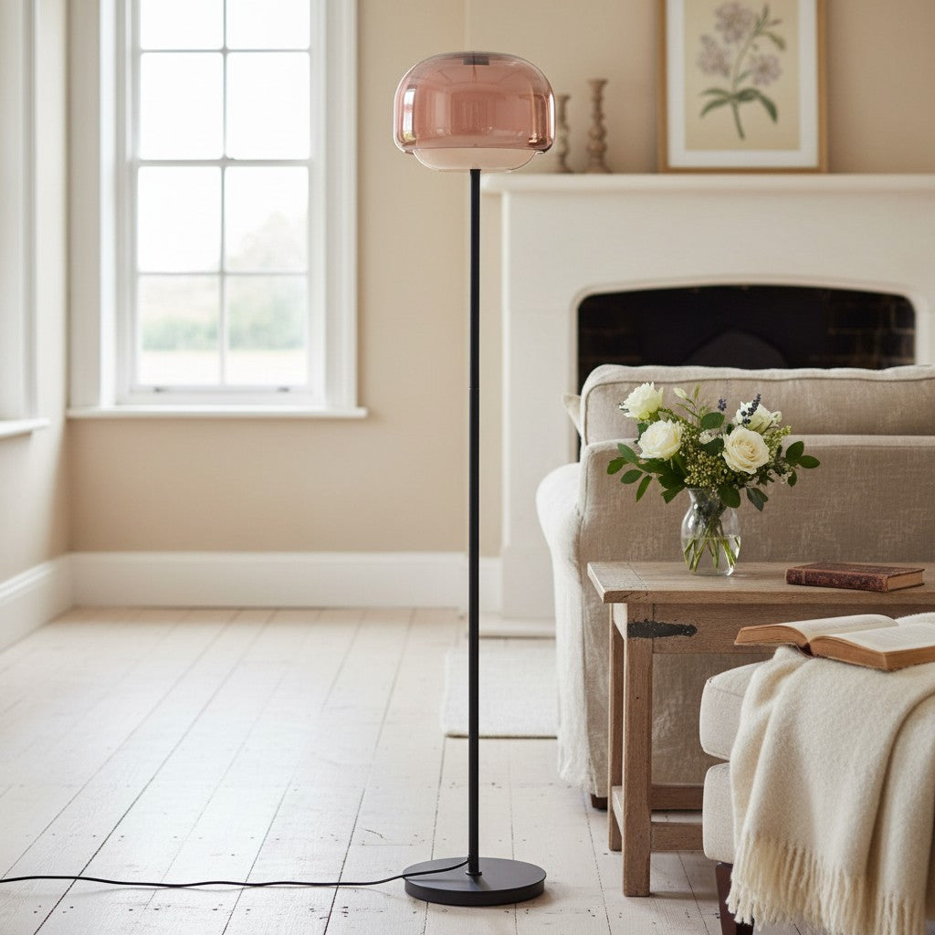 Freyza | Glass Floor Lamp – Modern Living Room Bedroom