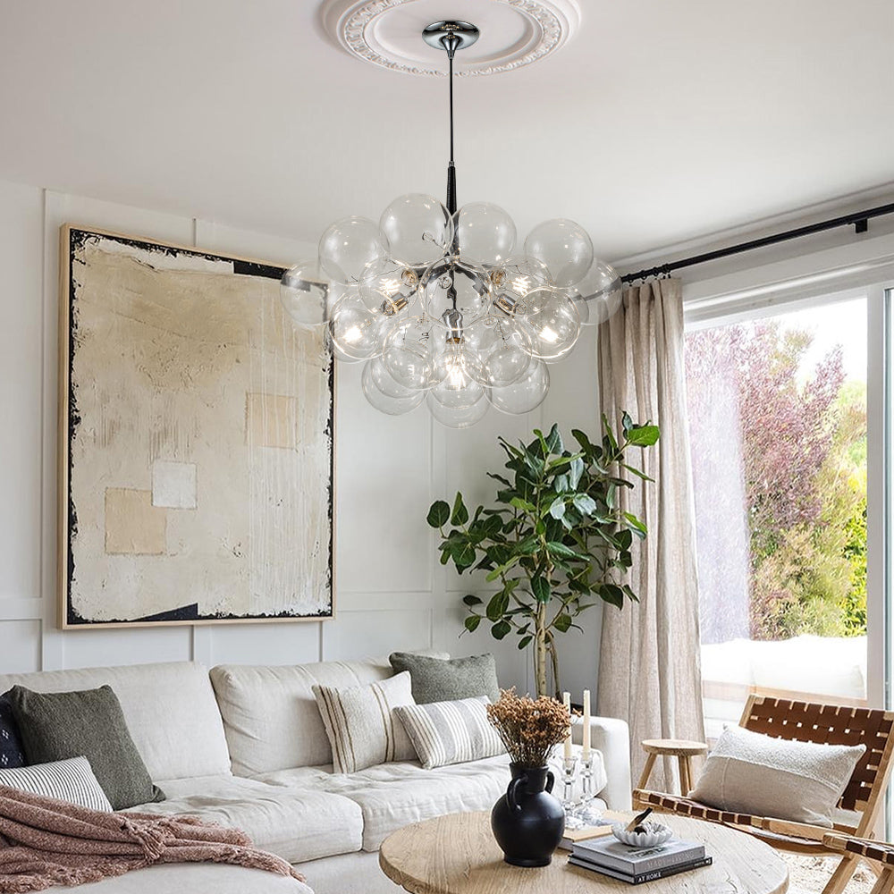 Freyza | Vesara moderner Glas-Kronleuchter – modernes Esszimmer-Wohnzimmer