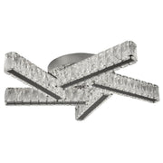 Freyza - LED Flush Ceiling Light | 5-Light Polished Chrome with Crystal Detailing | Contemporary Cool White Centrepiece for Modern Living Spaces
