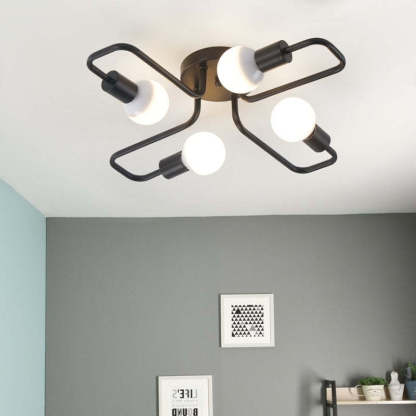 Freyza | Arisha – Plafonnier noir vintage moderne à montage affleurant pour chambre, couloir ou cuisine