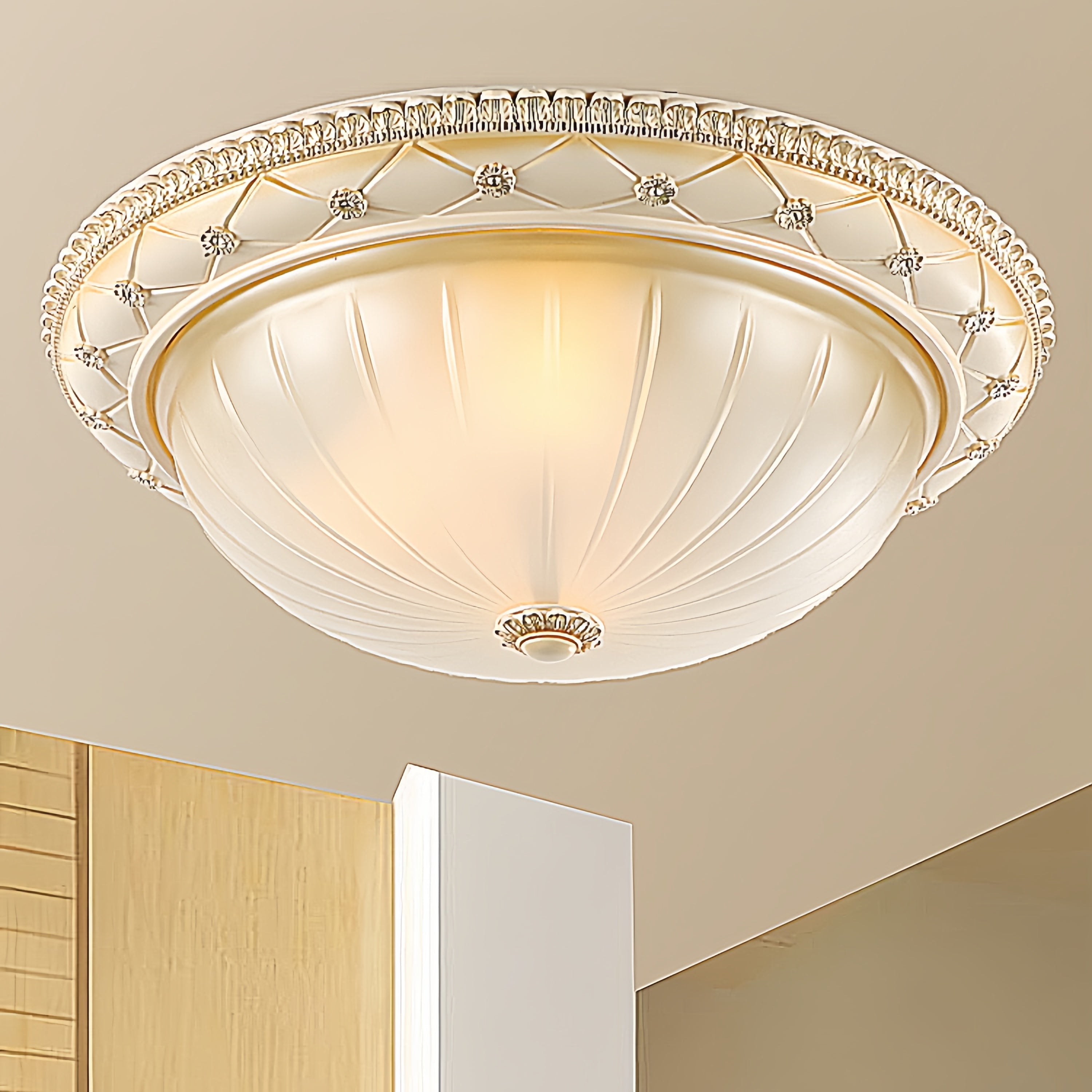 Freyza | Silva Minimalist Flush Resin Flush Mount Ceiling Light – Minimalist Bedroom Hallway Kitchen