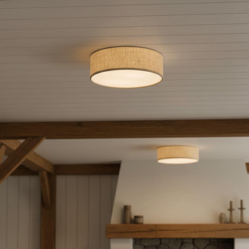 Freyza | Linen Ceiling Light – Modern Bedroom Living Room