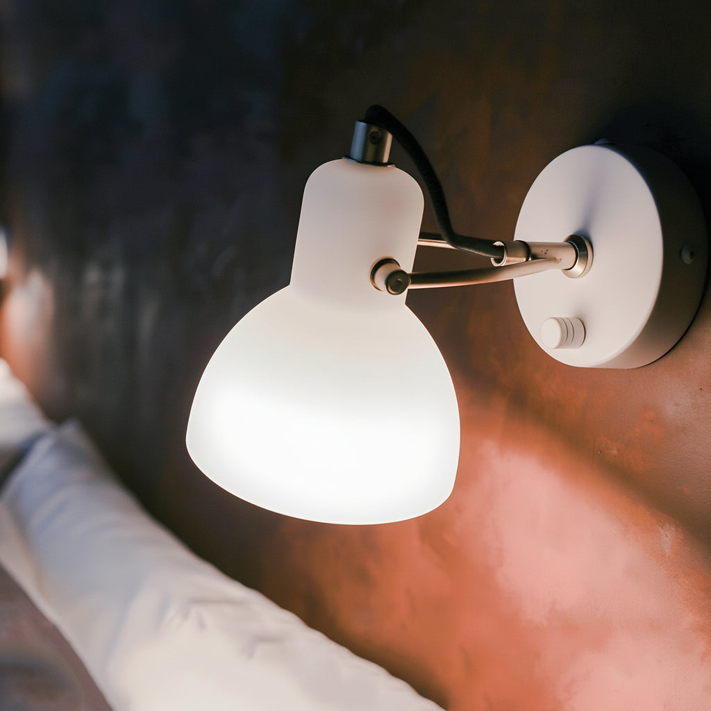 Freyza - LED Wall Sconce Light – Modern Nordic Rotatable White Glass (18x12cm / 7.1x4.6in)
