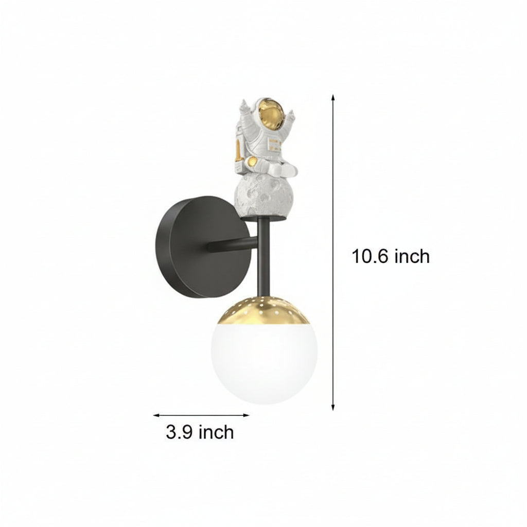 Freyza - Cartoon Astronaut LED Wall Sconce – Creative 20W Resin Space Art Wall Light - 3-Color Dimming