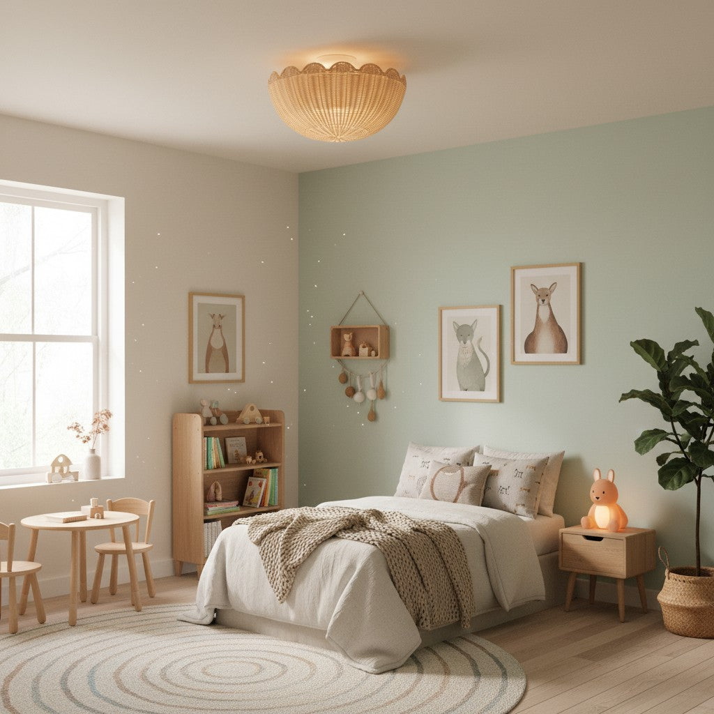 Freyza | Rattan-Deckenleuchte – Schlafzimmer, Wohnzimmer