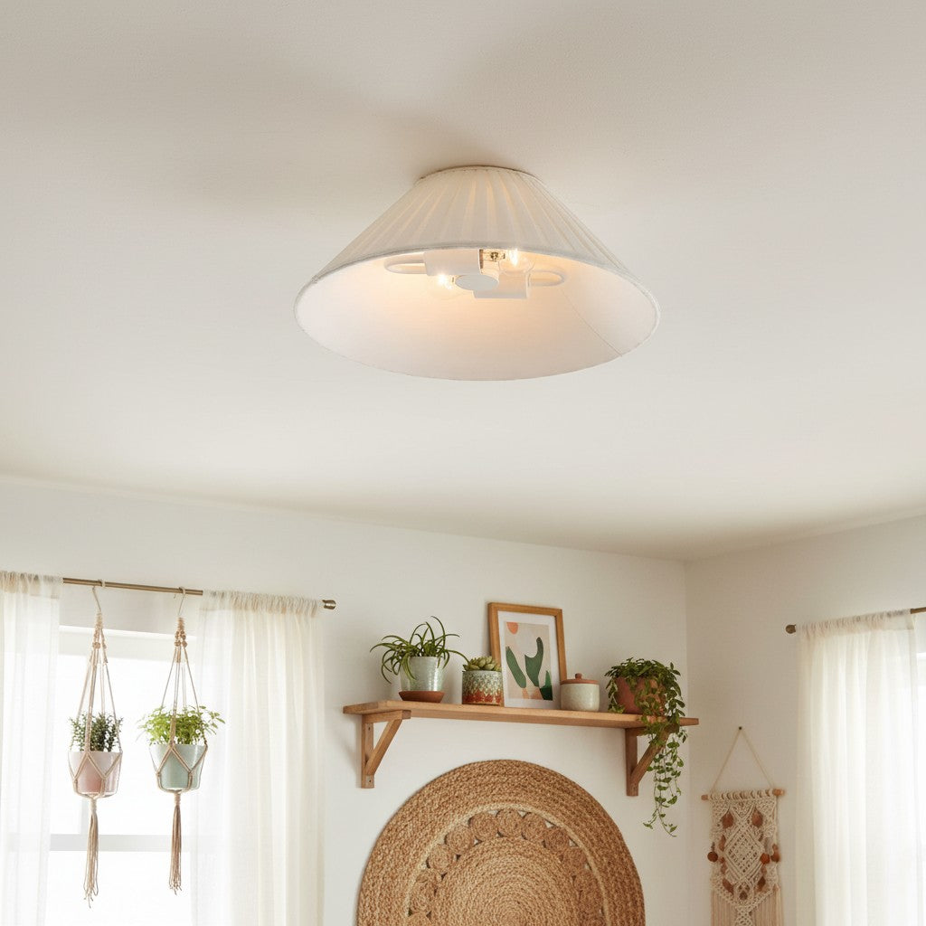Freyza | Leinen-Deckenleuchte – Schlafzimmer Wohnzimmer