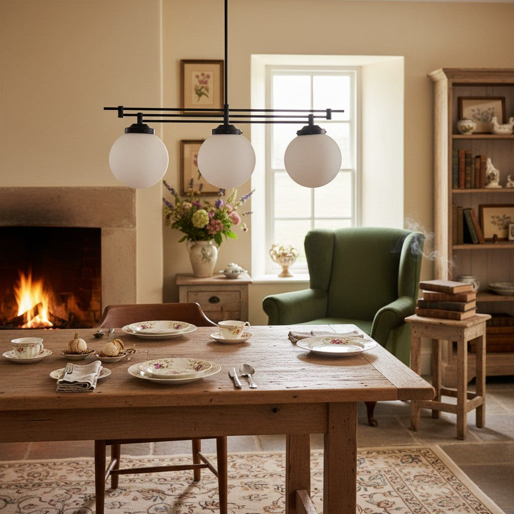 Freyza | Brass Globe Pendant Light – Kitchen Island