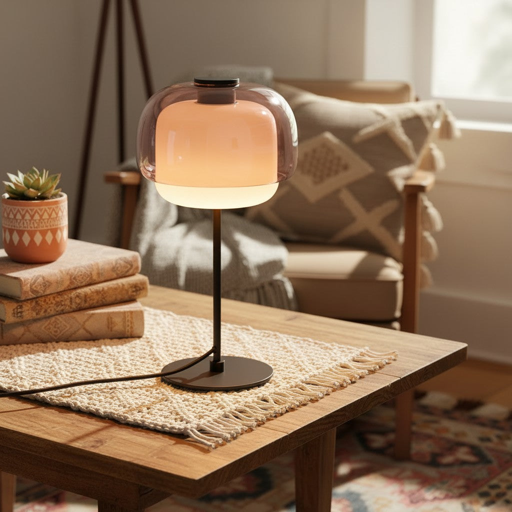 Freyza | Glass Table Lamp – Bedside Bedroom