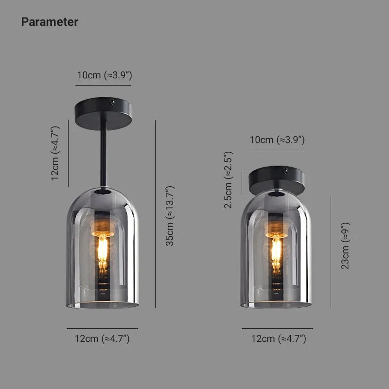Freyza | Plafonnier affleurant en verre – Moderne pour chambre, couloir et cuisine